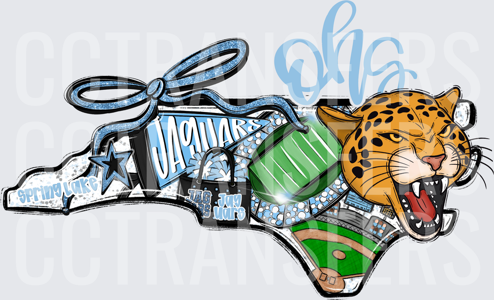 Spring Lake OHS Jaguars North Carolina State Shape (DTF)