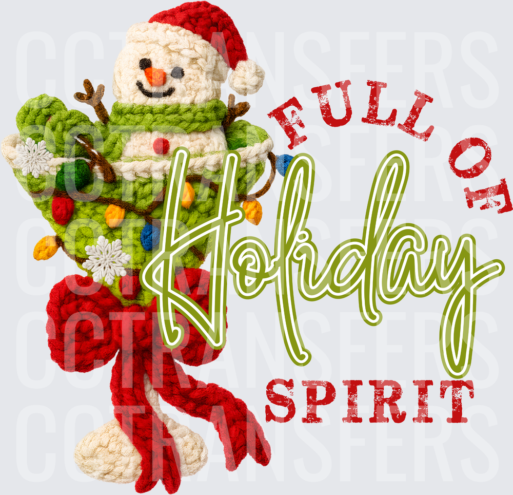 Crochet Snowman Full Of Holiday Spirit (DTF)