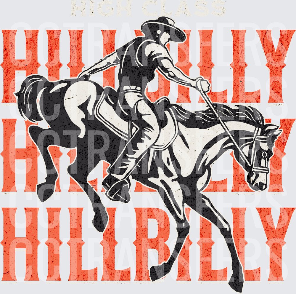 High Class Hillbilly Cowboy Riding Horse Western (DTF)