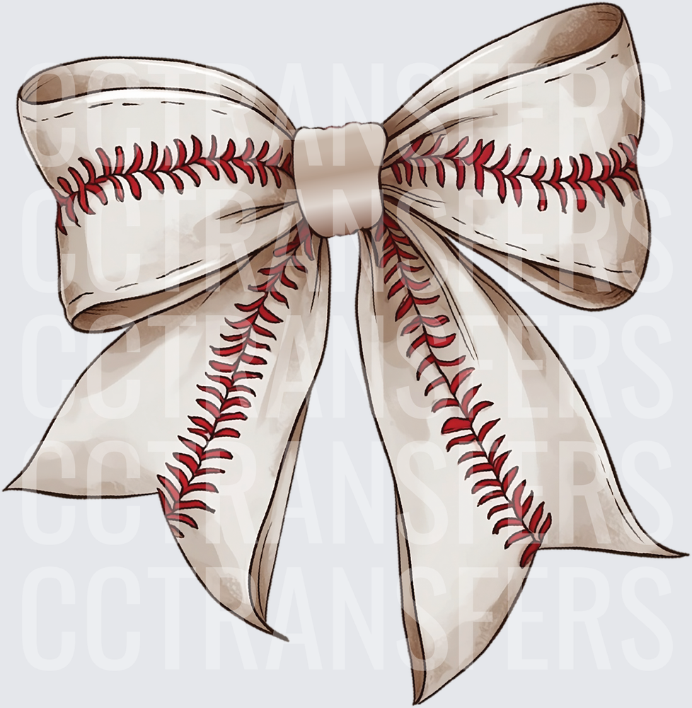 Baseball Stitch Ribbon Bow (DTF)