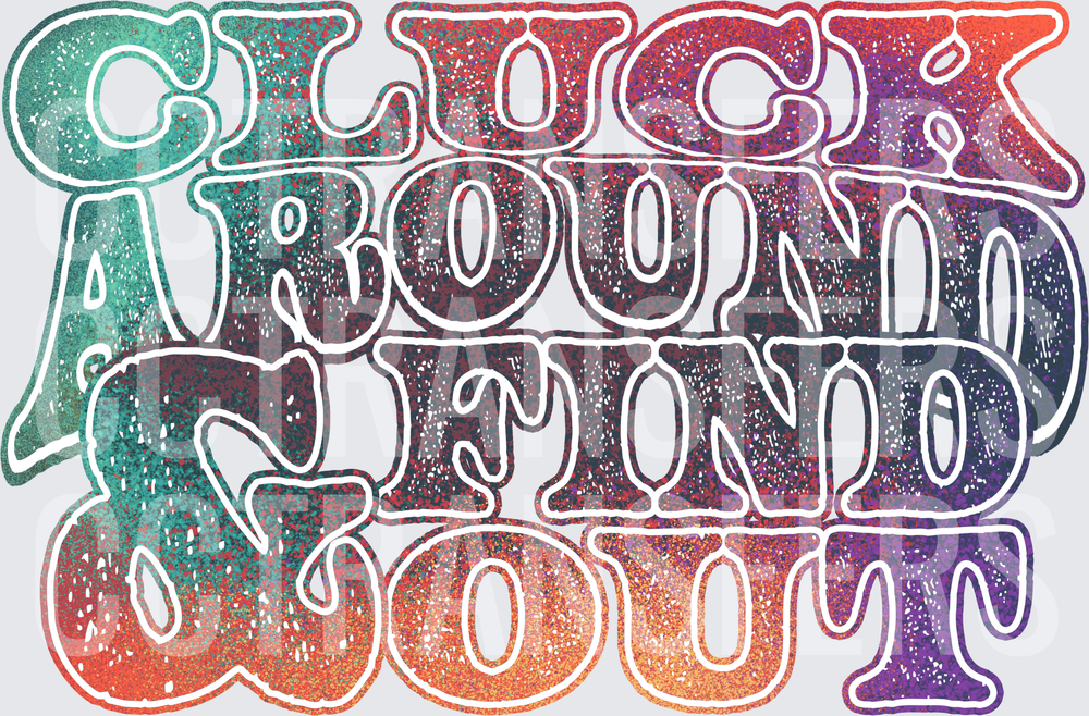 Cluck Around Find Out Retro Groovy Bold Text (DTF)