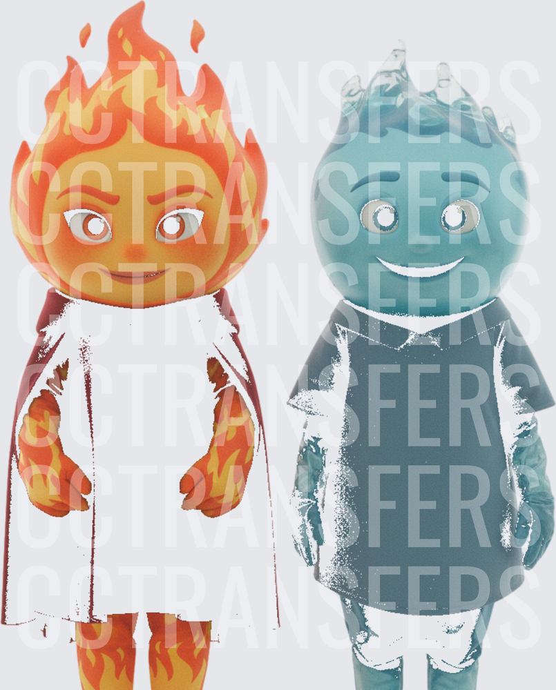 Fire Girl and Water Boy Elemental Characters (DTF)