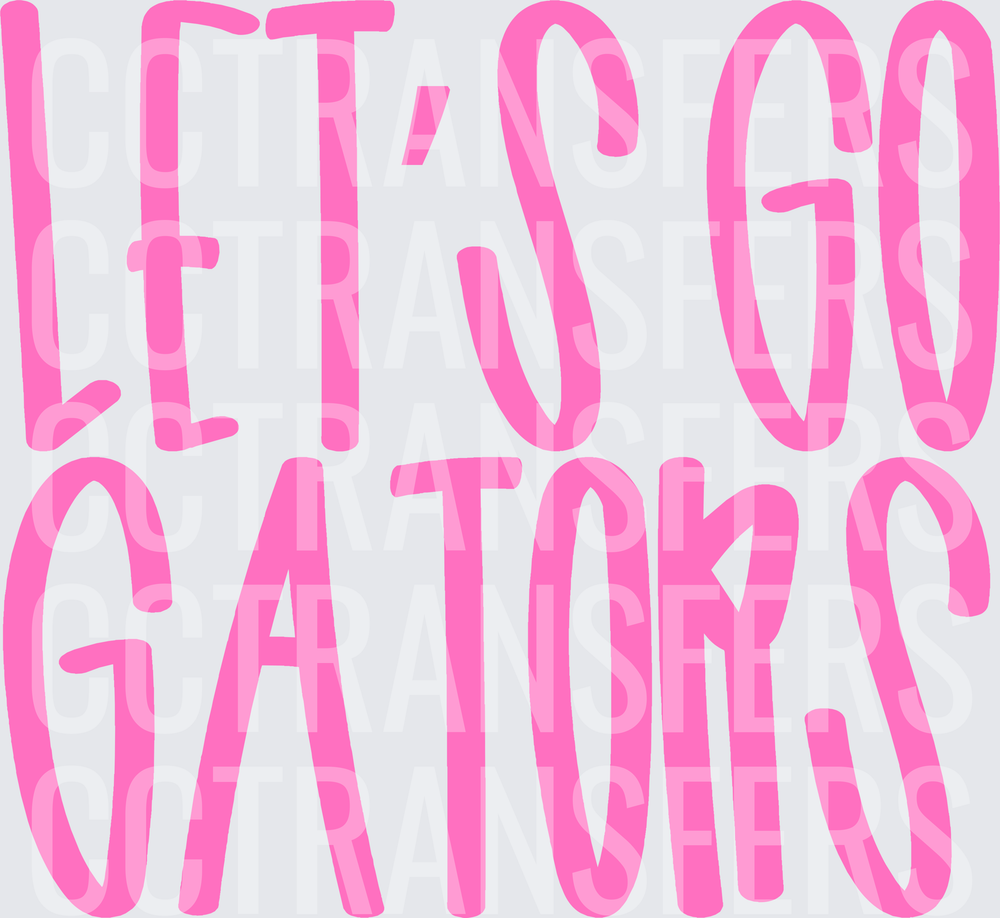 Let's Go Gators Bold Pink Fun Text (DTF)