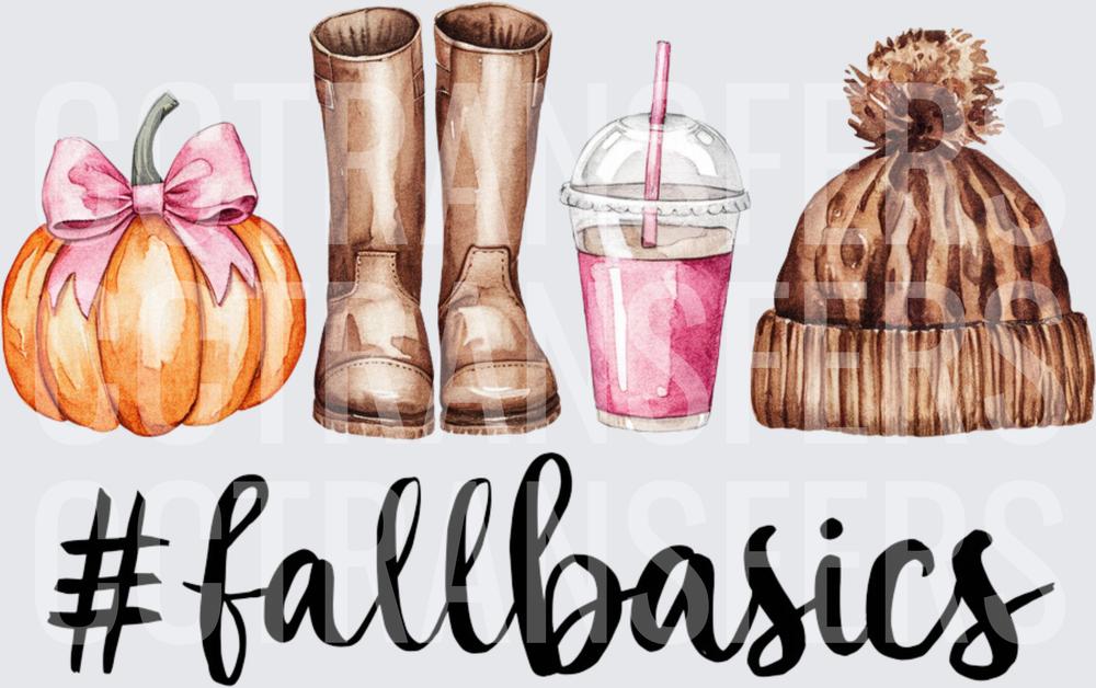 #Fallbasics Pumpkin Boots Drink Beanie Watercolor (DTF)
