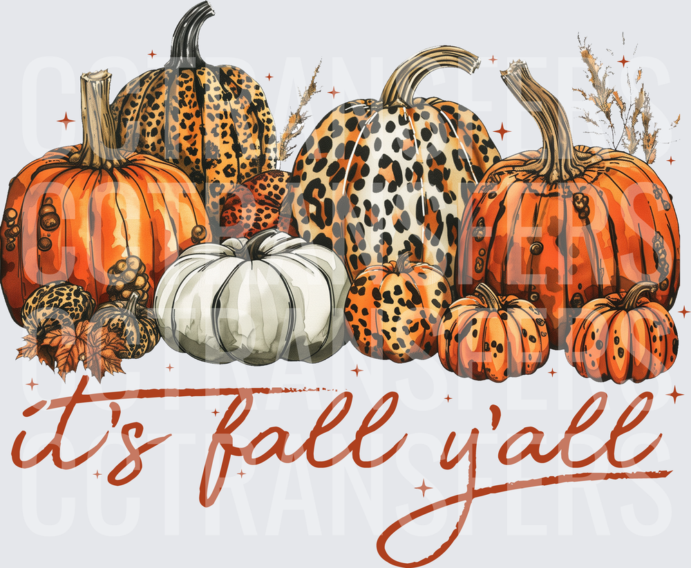 It's Fall Y'all Leopard Print Pumpkin Patch (DTF)