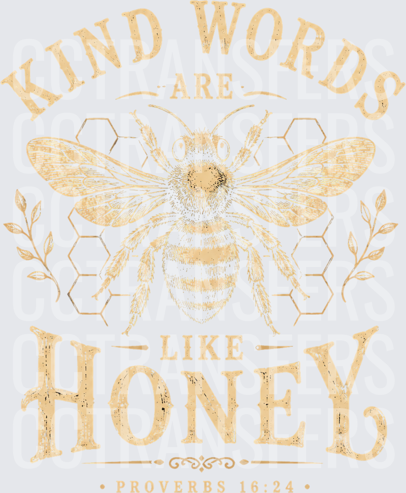 Kind Words Are Like Honey Proverbs 16:24 Vintage Bee (DTF)