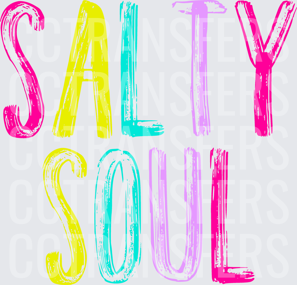 Salty Soul Colorful Brush Lettering (DTF)
