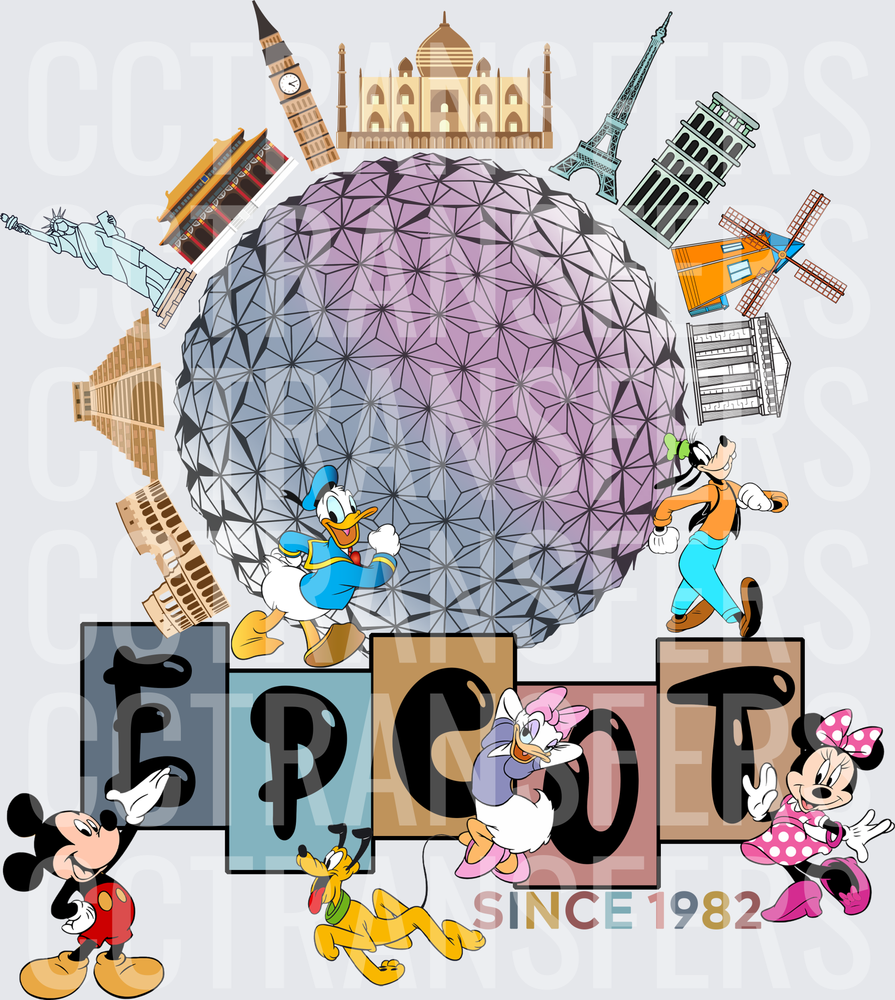Since 1982 World Landmark Geodesphere Classic Characters (DTF)