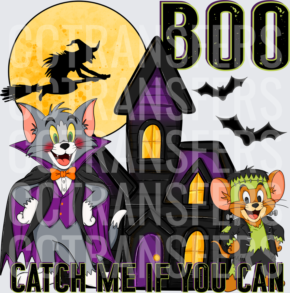 Tom and Jerry Halloween Boo Catch Me If You Can DTF
