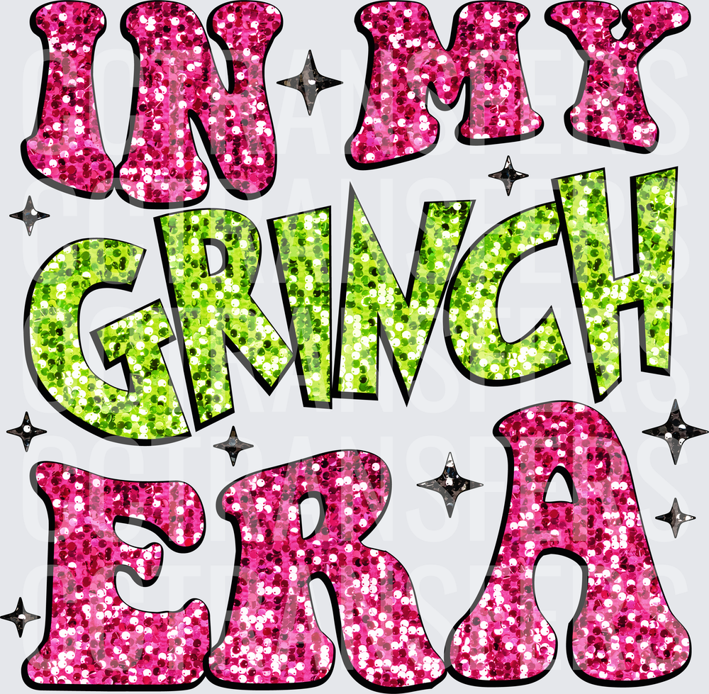 In My G-Man Era Pink Green Glitter Sparkle (DTF)