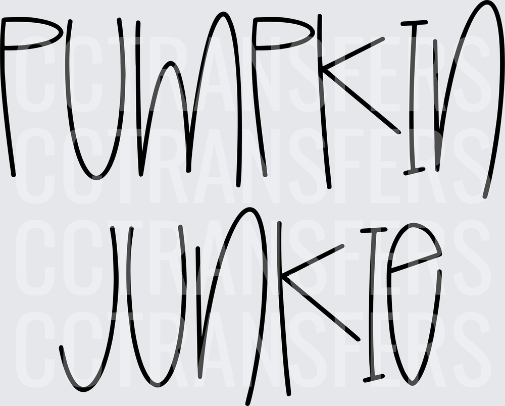 Pumpkin Junkie Bold Quirky Text Design (DTF)