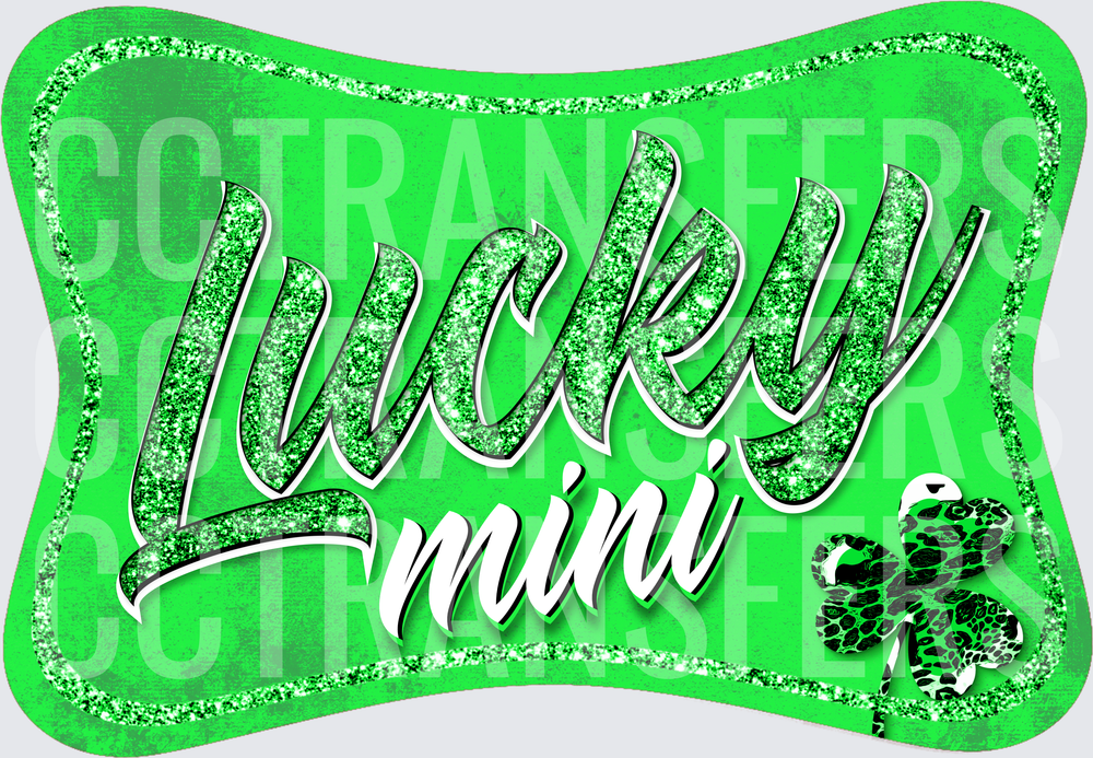 Lucky Mini Green Glitter Shamrock St. Patrick's Day (DTF)