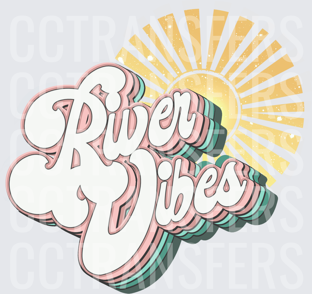 Retro River Vibes Layered Script Sunshine (DTF)