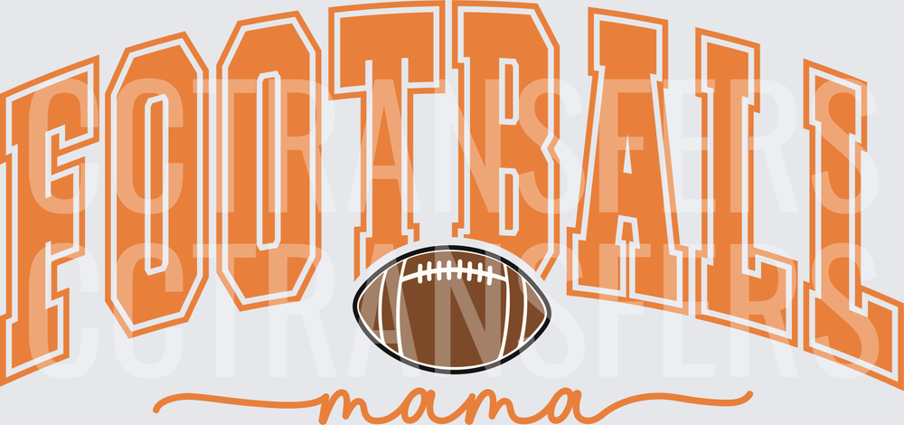 Football Mama Arched Varsity Letters with Ball (DTF)