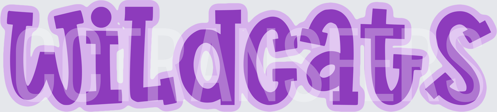 Purple Wildcats Bold Fun Team Spirit Lettering (DTF)