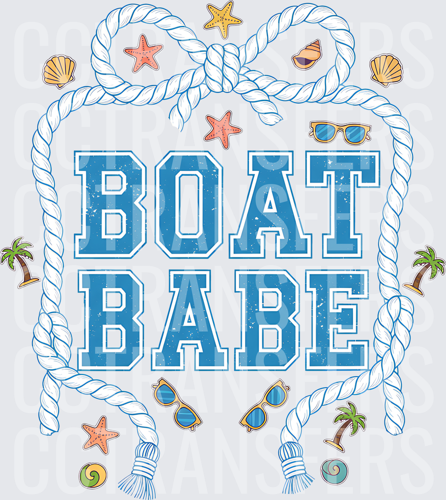 Boat Babe Nautical Rope Frame Beach Icons (DTF)