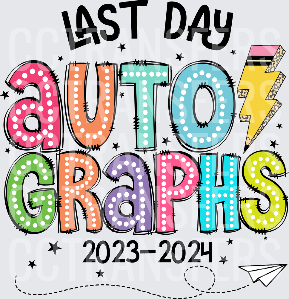 Last Day Autographs 2023-2024 Colorful Polka Dot Letters (DTF)