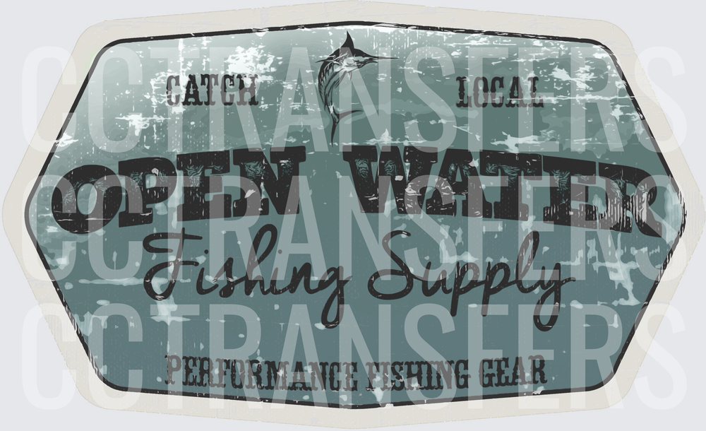 Vintage Open Water Fishing Supply Catch Local Badge (DTF)