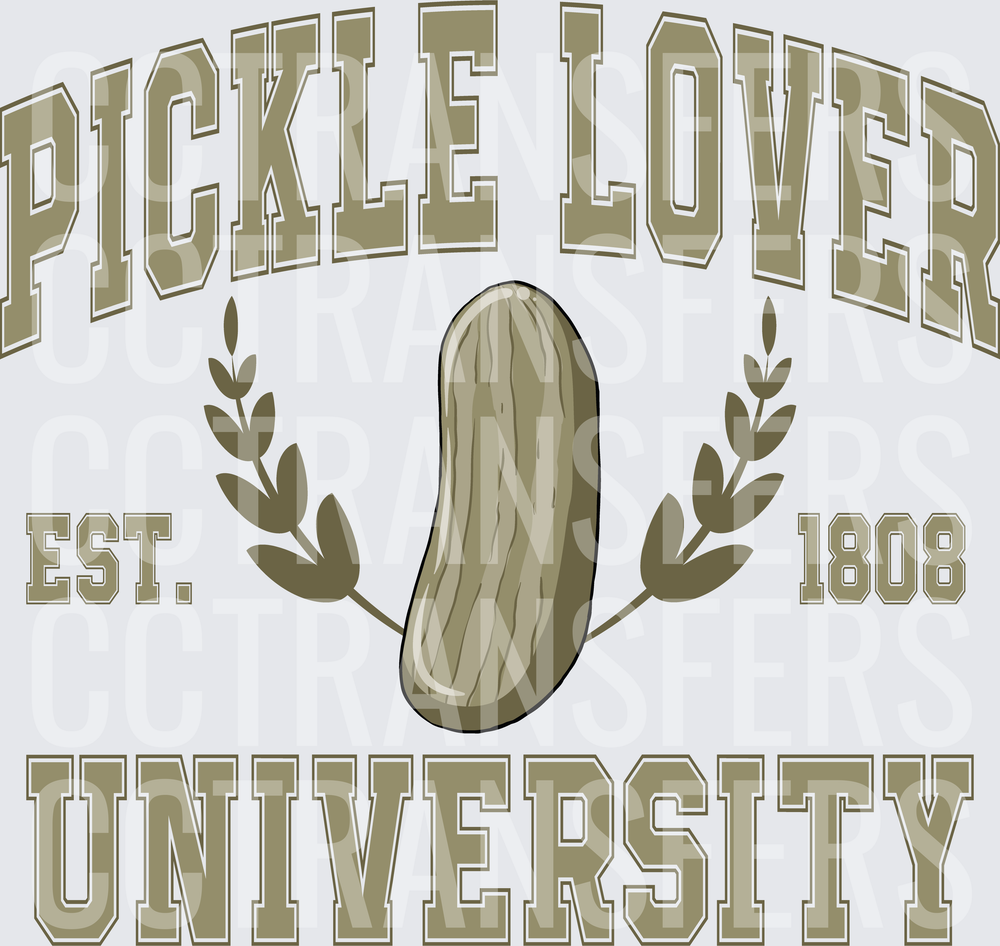 Pickle Lover University Est. 1808 Varsity Crest (DTF)