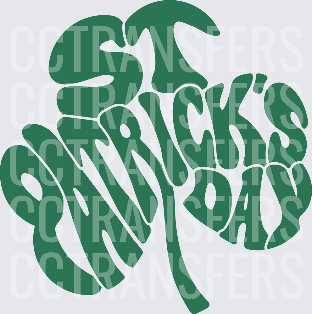 St Patrick's Day Shamrock Groovy Retro Typography (DTF)