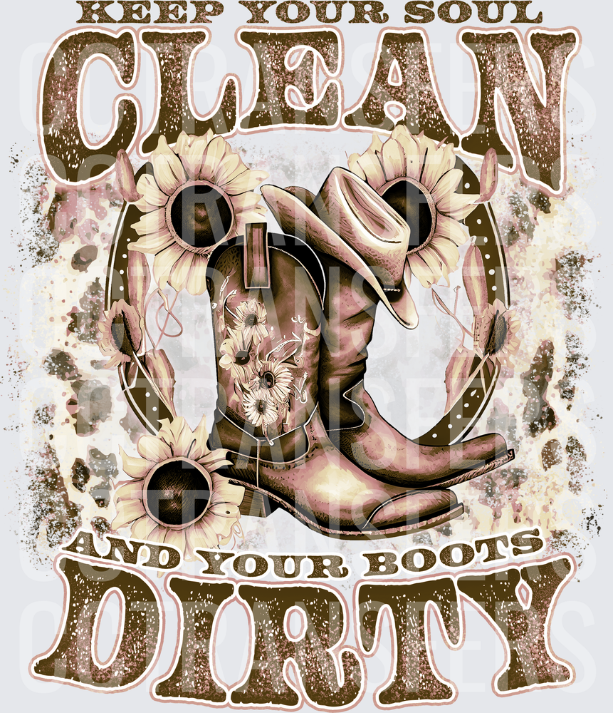 Keep Your Soul Clean And Your Boots Dirty Sunflower (DTF)