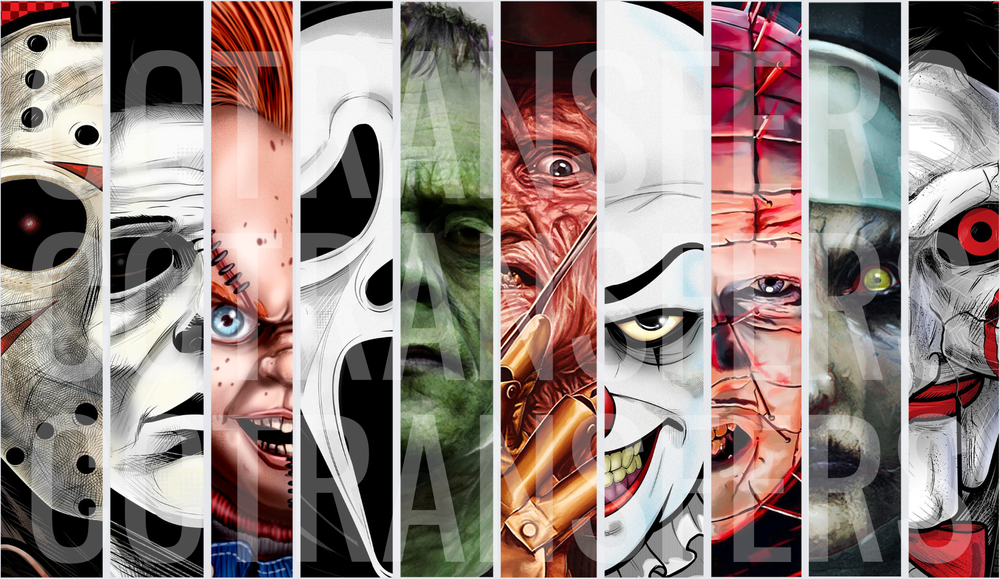 Classic Horror Icons Collage Panel Strip (DTF)