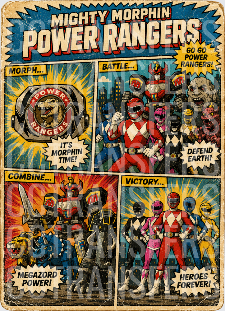Mighty Morphin Power Rangers Comic Panel Heroes Forever (DTF)