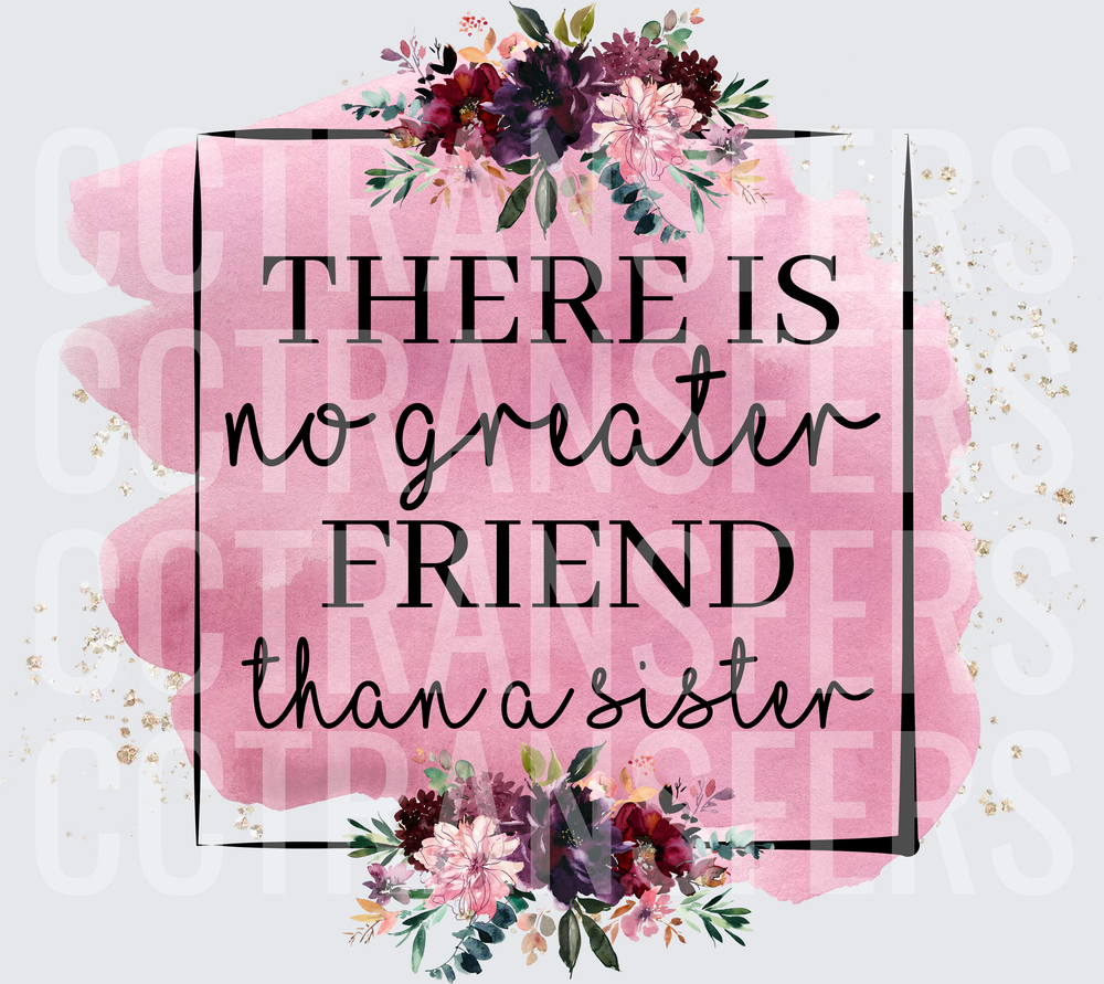 There Is No Greater Friend Than A Sister Floral (DTF)