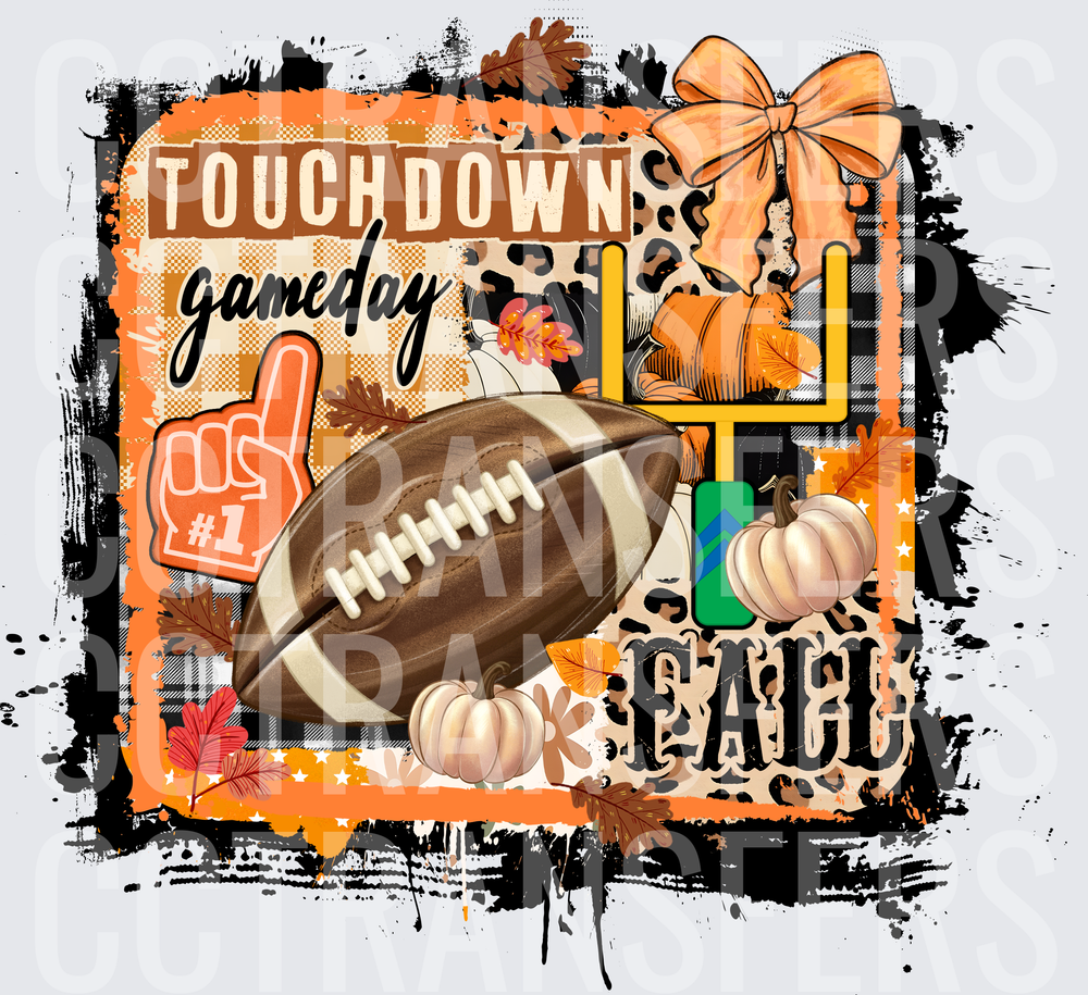 Touchdown Gameday Fall Football Pumpkins Leopard (DTF)