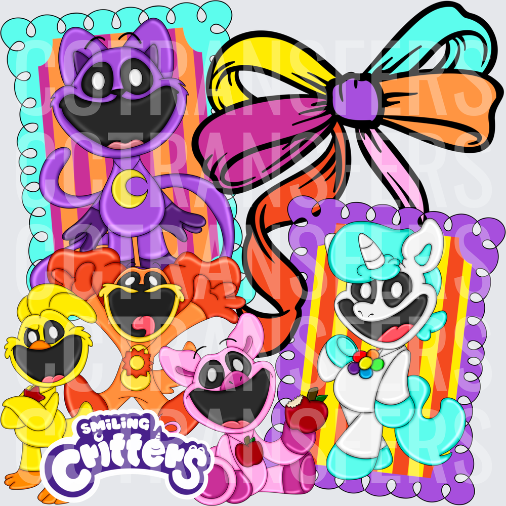 Smiling Critters Colorful Monster Friends Group (DTF)