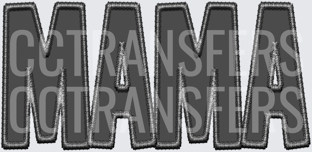 Embroidered Style MAMA Bold Letter Design (DTF)