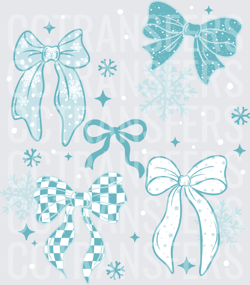 Winter Coquette Bow Collection Snowflake Bundle (DTF)