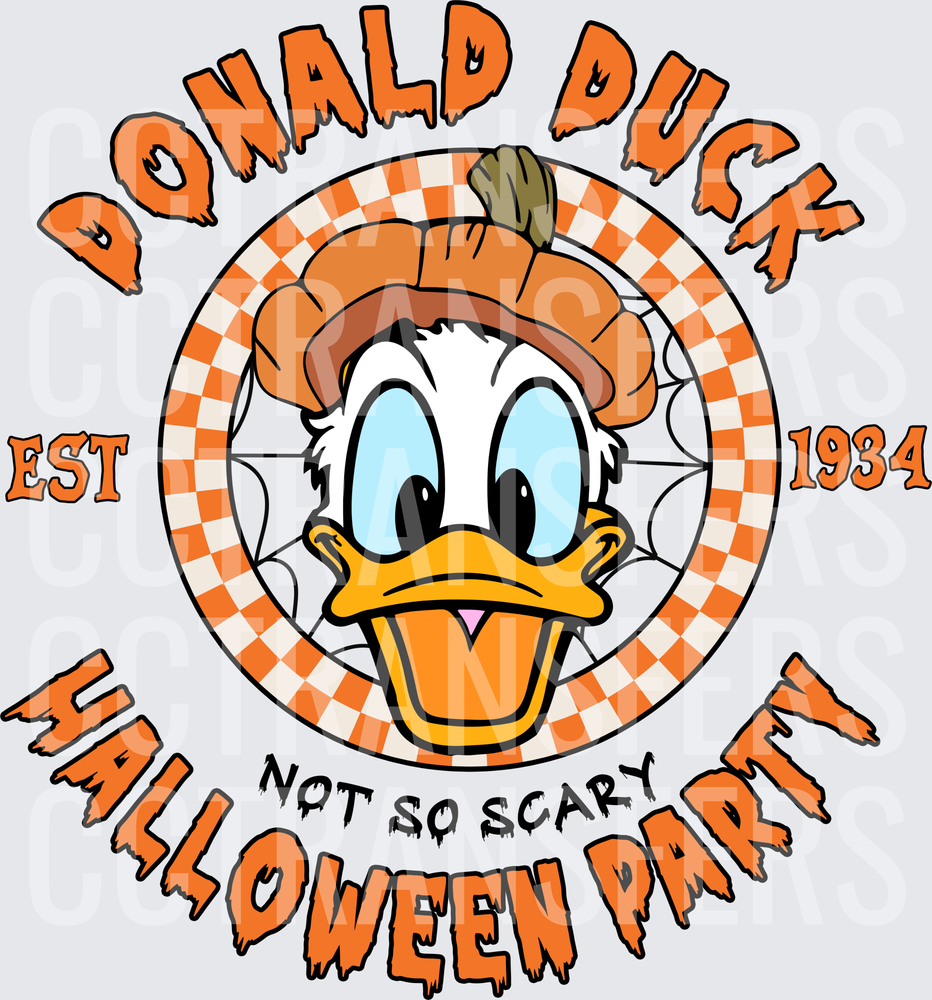 Cartoon Duck Not So Scary Halloween Party Est 1934 (DTF)