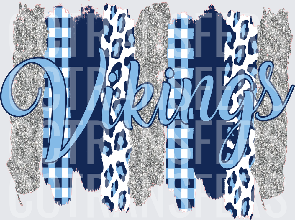 Vikings Script Brush Stroke Plaid Leopard Glitter (DTF)