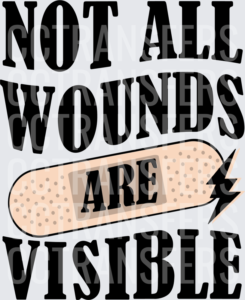 Not All Wounds Are Visible Bandage Lightning Bolt (DTF)