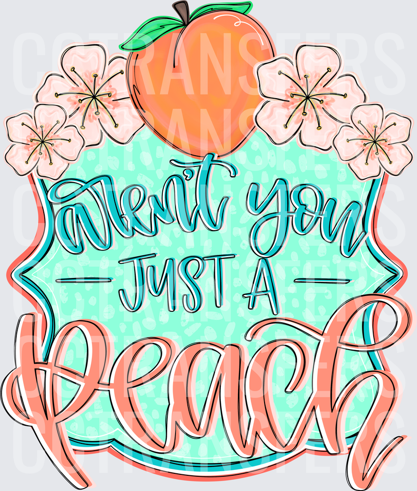 Aren't You Just A Peach Floral Fruit Quote (DTF)