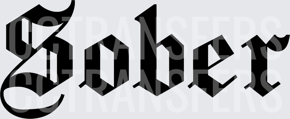 Sober Bold Black Letter Gothic Font Word (DTF)
