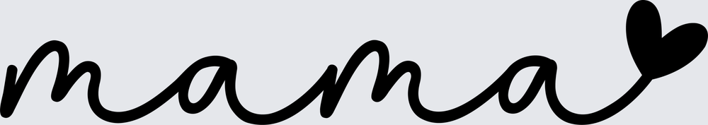 Mama Cursive Script with Heart (DTF)