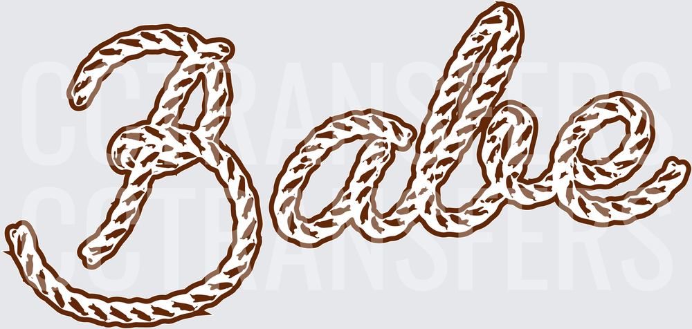 Babe Rope Script Cursive Western Text (DTF)