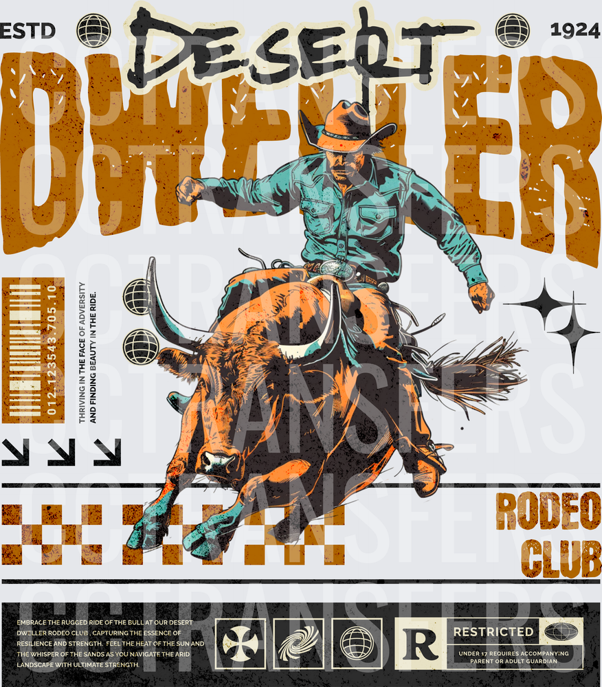 Desert Dweller Rodeo Club Bull Rider ESTD 1924 (DTF)