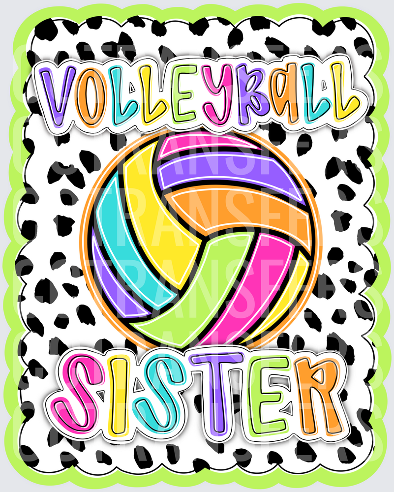 Volleyball Sister Colorful Ball Dalmatian Print (DTF)