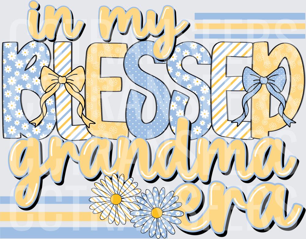 In My Blessed Grandma Era Daisy Bow Design (DTF)