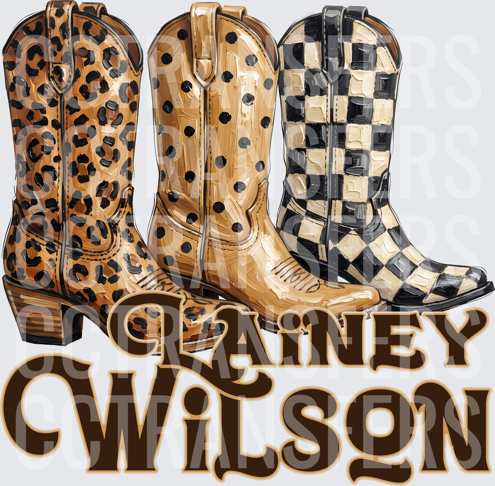 Lainey Wilson Three Patterned Cowboy Boots (DTF)