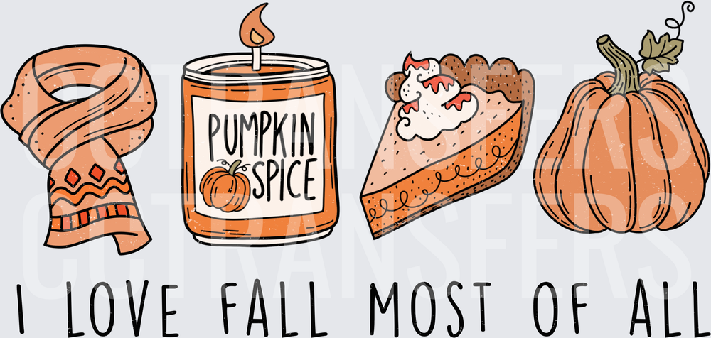 I Love Fall Most Of All Autumn Icons (DTF)