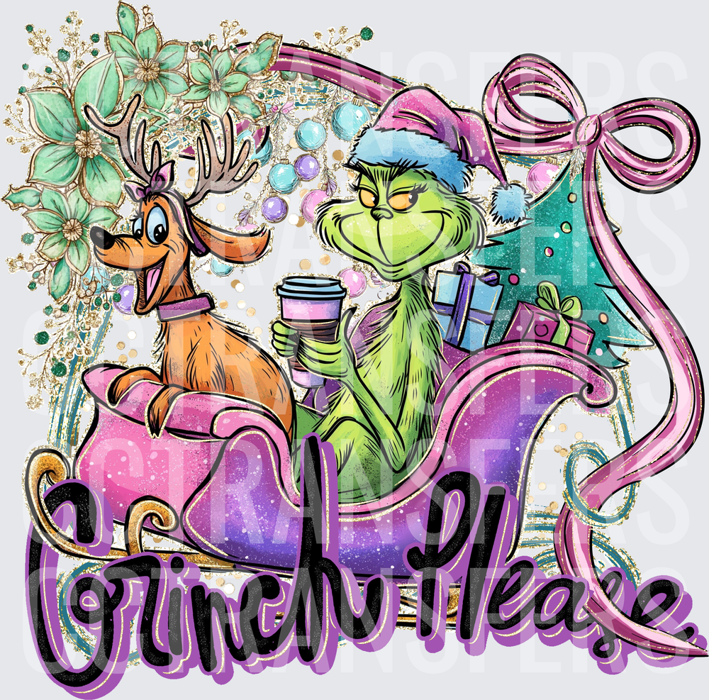 G-Man Please Coffee Sleigh Ride With Dog Christmas (DTF)