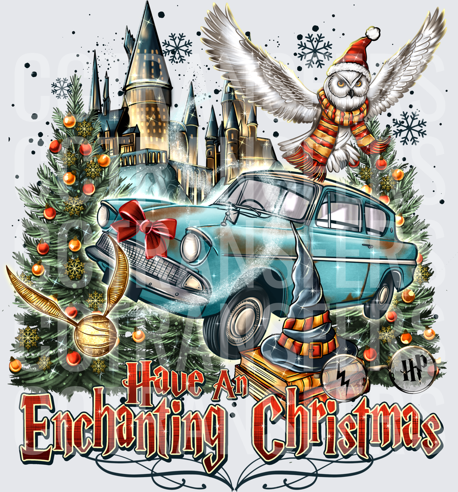 Have An Enchanting Christmas Wizard Castle Holiday (DTF)