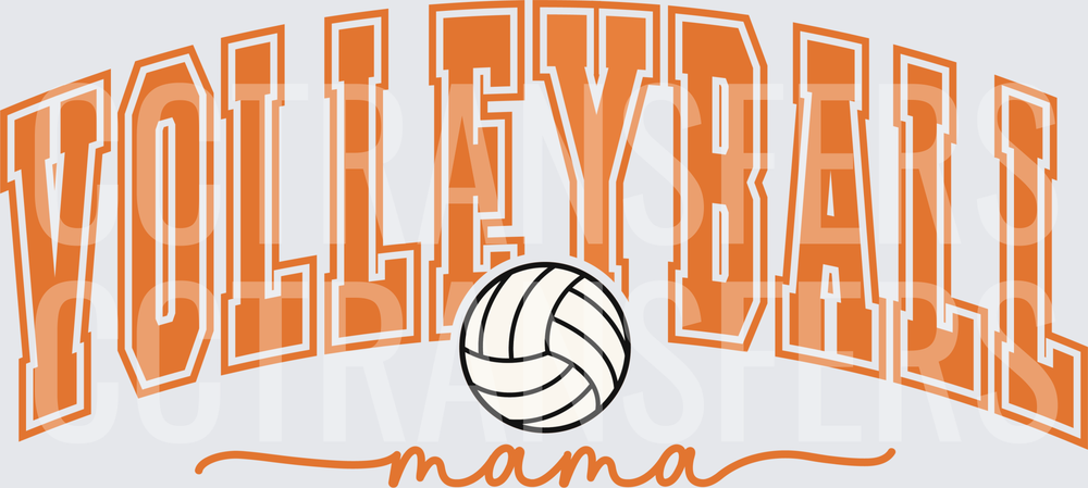 Volleyball Mama Arched Varsity Letters with Ball (DTF)
