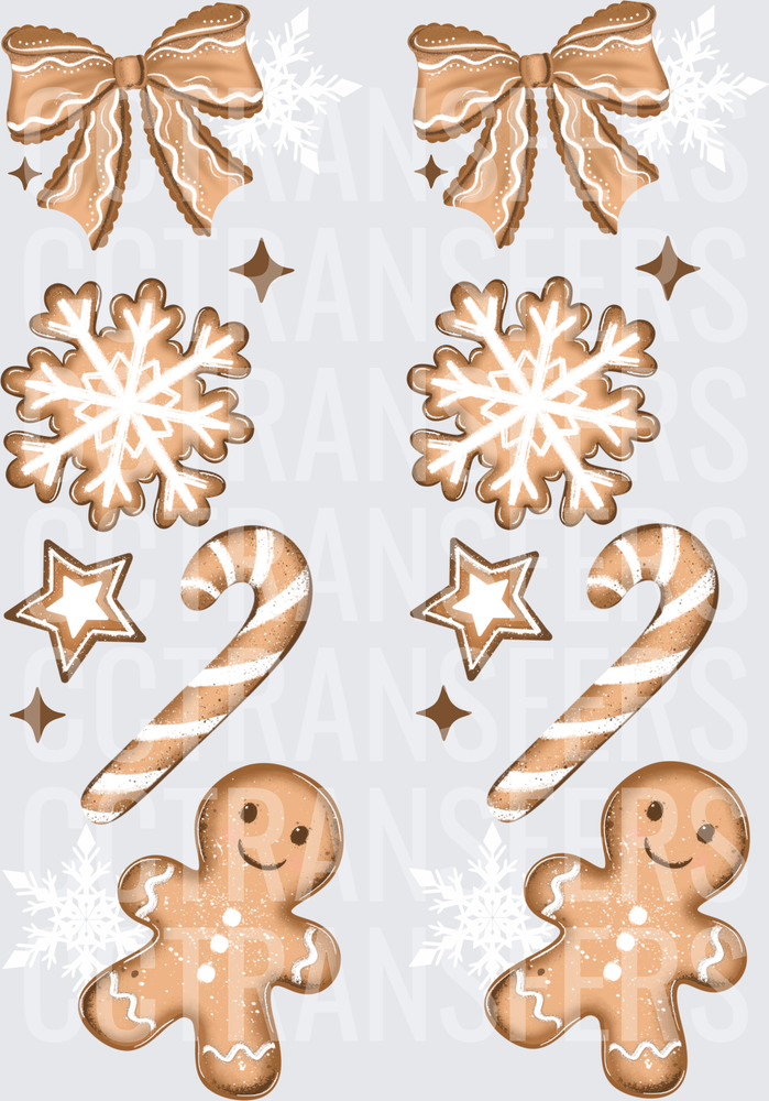Gingerbread Christmas Cookie Icons Set (DTF)