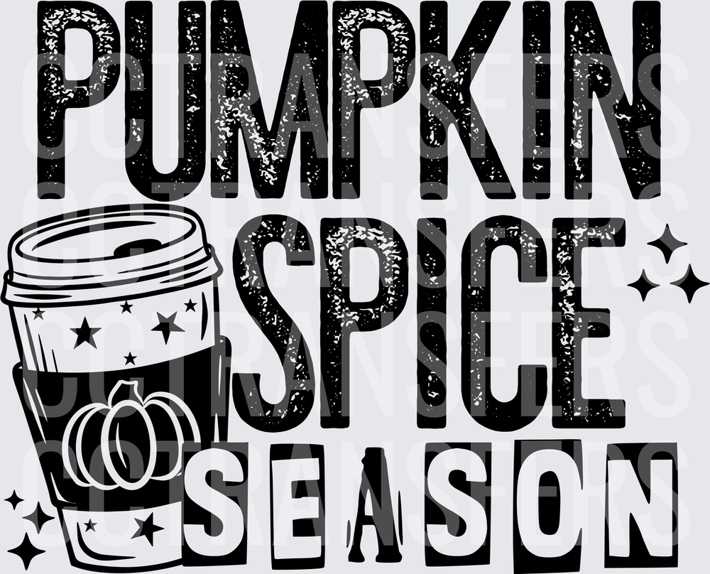 Pumpkin Spice Season Fall Coffee Cup Stars (DTF)