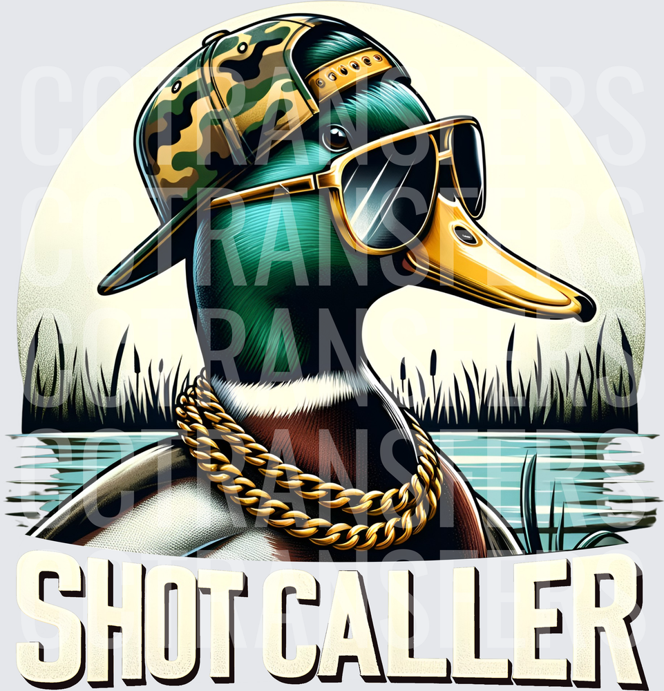 Shot Caller Mallard Duck Camo Hat Gold Chain Shades (DTF)